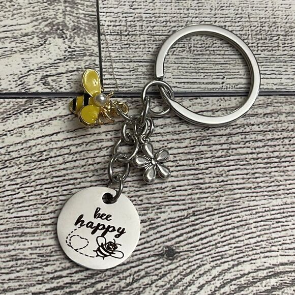 “Bee Happy” Key Chain Charm NWT - Picture 1 of 1